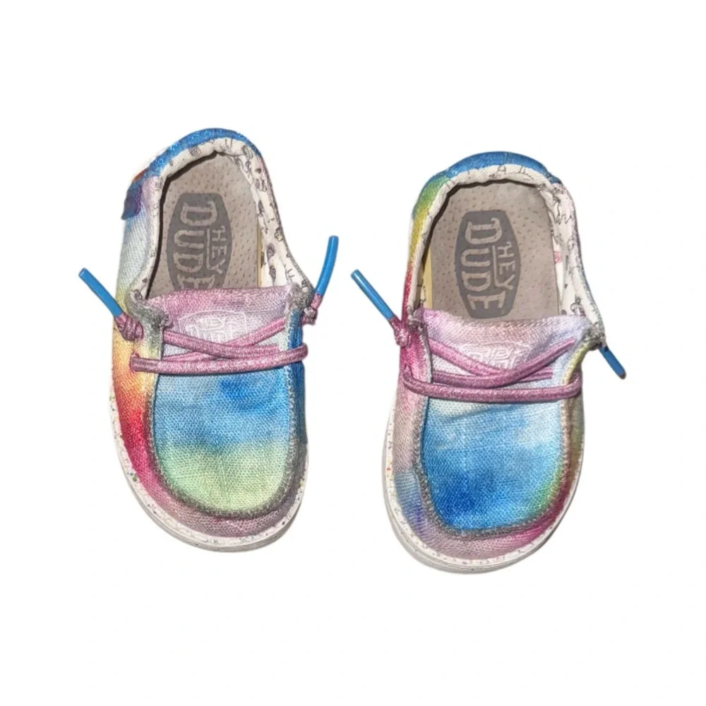 HEY DUDE Wendy Tie Dye slip on loafers toddler girl’s shoes size 6